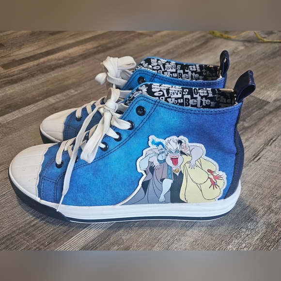 🩵🩷 Ground Up Disney Villains Women's Casual High Top Sneakers Size 9.5💙🩷 - Picture 8 of 11
